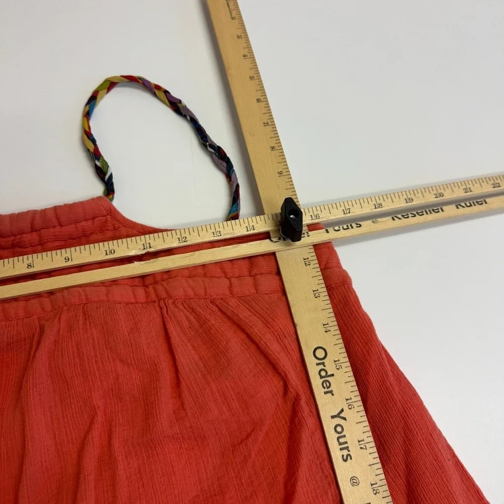 Vanessa Virginia Dress Womens Small Orange‎ Gauze Braided Straps Anthropologie